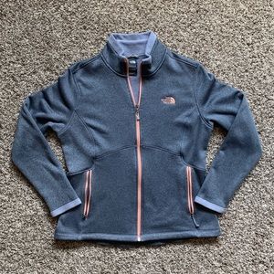 SOLD North Face gray full zip with peach accents